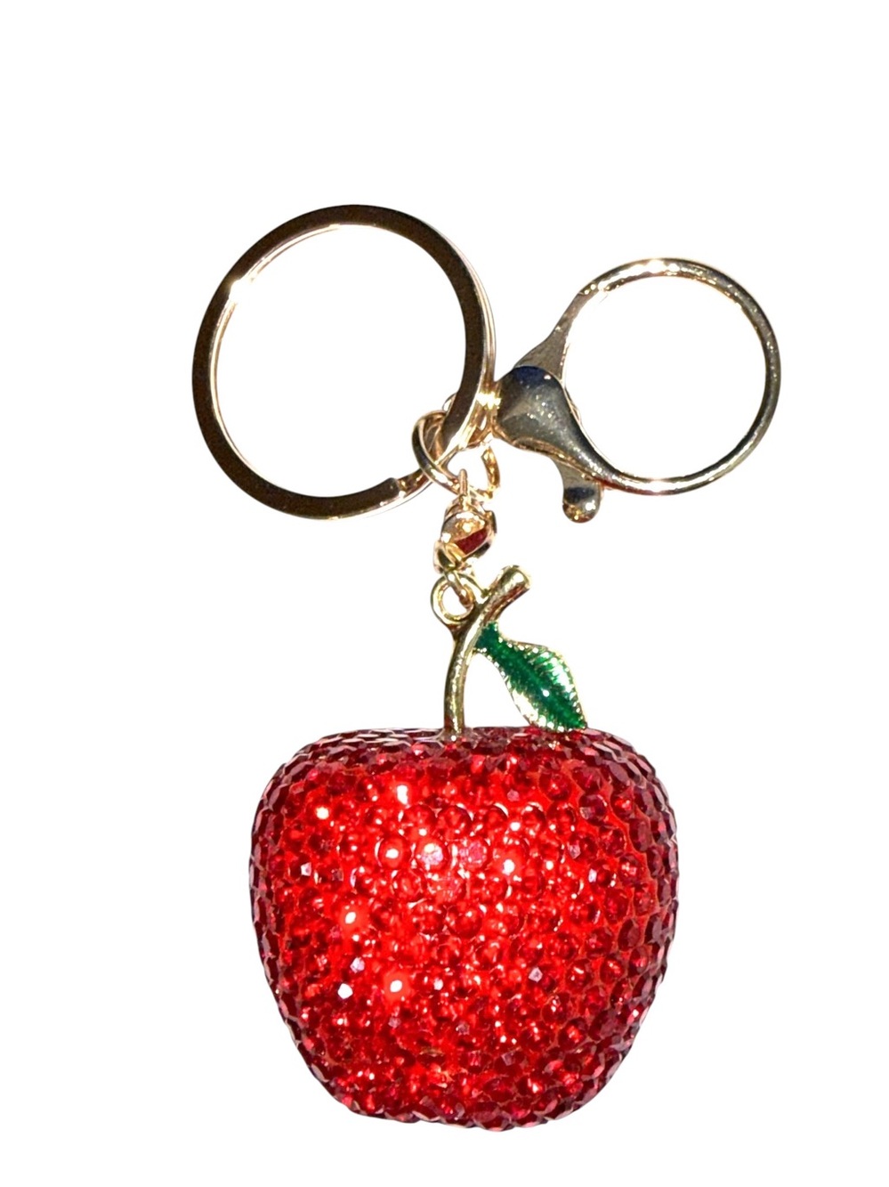 FASHION Red Rhinestone Sparkle Apple Keychain/Bag Charm - NWT